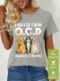 I Suffer From Ocd Obsessive Cat Disorder Women's Cats Waterproof Oilproof And Stainproof Fabric T-Shirt