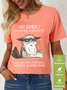 Women's Funny Word Oh Lord Give Me The Strength To Walk Away From Stupid People Without Slapping Them Loose Waterproof Oilproof And Stainproof Fabric T-Shirt