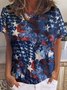 Women's New Patriotic Tie dye American Flag Print Casual Crew Neck T-Shirt