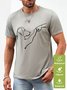Men’s Dog Fist Bump Casual Regular Fit Waterproof Oilproof And Stainproof Fabric T-Shirt