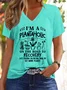 Women's Funny Plant Lady V Neck Casual Regular Fit T-Shirt