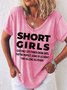 Women's Funny Short Girls God Only Lets Things Grow Until They're Perfect Some Of Us Didn't Take As Long As Others Graphic Printing Casual Loose Text Letters T-Shirt