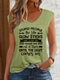 Women's Funny Word Stupid People Are Like Glow Sticks V Neck Regular Fit Tank Top