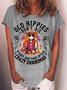 Women's Old Hippies Don’t Die They Just Fade Into Crazy Grandmas Letters Casual T-Shirt
