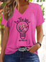 Women's Be The Light Christian Flowers V Neck Casual Cotton-Blend T-Shirt