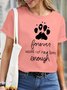 Men Letters Waterproof Oilproof Stainproof Fabric Dog Loose T-Shirt