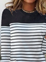 Crew Neck Striped Casual T-Shirt