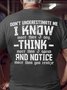 Mens Funny Letters Casual T-Shirt