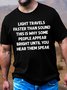 Men's Cotton Light Travels Faster Than Sound Crew Neck Casual T-Shirt