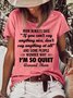 Women's Funny Mom Always Said "If You Can't Say Anything Nice Casual Crew Neck T-Shirt