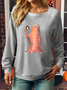 Women's Ghost Holding A Candle Casual Sweatshirt
