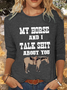 Women's My Horse And I Talk Sh** About You Regular Fit Crew Neck Long Sleeve Shirt