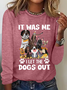 Women's It Was Me Let The Dogs Out Cotton-Blend Casual Shirt