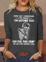 Women's Funny Every Day I understand Letter Print Crew Neck Casual Shirt