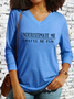 Women's Underestimate Me That'll Be Fun V neck Long Sleeve Casual Shirt