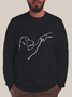 Men’s Dog Fist Bump Casual Animal Crew Neck Sweatshirt