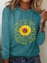 Women's Sunflower Letters Cotton-Blend Shirt