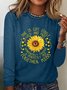 Women's Sunflower Letters Cotton-Blend Shirt