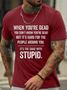 Men's funny text Text Letters Casual Crew Neck T-Shirt