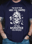 Men's Skull Monsters Street Text Letters Casual Cotton T-Shirt