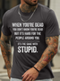 Men's funny text Text Letters Casual Crew Neck T-Shirt