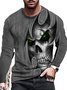 Skull Crew Neck Loose Casual Long Sleeve T-Shirt
