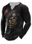 Party Loose Skull Crew Neck Long Sleeve T-Shirt