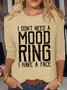 Women's Funny Word Cotton-Blend Casual Shirt