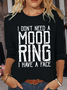 Women's Funny Word Cotton-Blend Casual Shirt