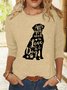 Womens Dog Lover Casual Crew Neck Shirt