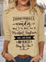 Womne's Sometimes I Wonder I Funny Graphic Text Letters Casual Long Sleeve Shirt