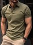 Casual Regular Sleeve Cotton-Blend Regular Fit Polo Shirt