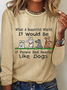 Women's Love Dogs Cotton-Blend Casual Long Sleeve Shirt