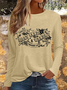 Women's Goodbye Earl Cotton-Blend Text Letters Casual Long Sleeve Shirt