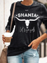 Women's Shania lets go girls Text Letters Casual Cotton-Blend Sweatshirt