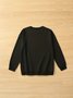 Women's Casual Letter Printed Round Neck Long Sleeve Pullover Sweatshirt