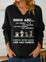 Women's Dog Are Friends, Happiness And 100% Family Shawl Collar Casual Sweatshirt