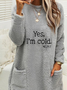 Casual Text Letters Teddy Dress