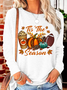 Women's Tis The Season Fall Pumpkin Halloween Casual Long Sleeve Shirt
