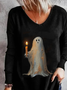 Loose V Neck Halloween Casual T-Shirt
