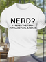 Men's Funny Nerd Text Letters Casual Cotton Loose T-Shirt