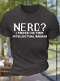 Men's Funny Nerd Text Letters Casual Cotton Loose T-Shirt