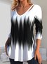 Jersey Casual Ombre Loose T-Shirt