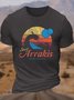 Men's Visit Arrakis Letters Crew Neck Casual T-Shirt