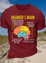 Men's Engineer's Brain Funny Sarcastic Casual Crew Neck T-Shirt