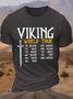 Men's Casual Funny Viking History Letters T-Shirt