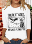 Women's Funny Skeleton There It Goes, My Last F*ck Halloween Skeleton Cotton-Blend Casual Shirt