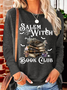 Women's Vintage Witch Halloween Salem Witch Book Club Casual Cotton-Blend Shirt