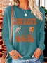 Women's There's Some Horrors In This House Halloween Retro Casual Regular Fit Long Sleeve Shirt