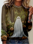 Women's Hallween Ghost Casual Tree Shirt